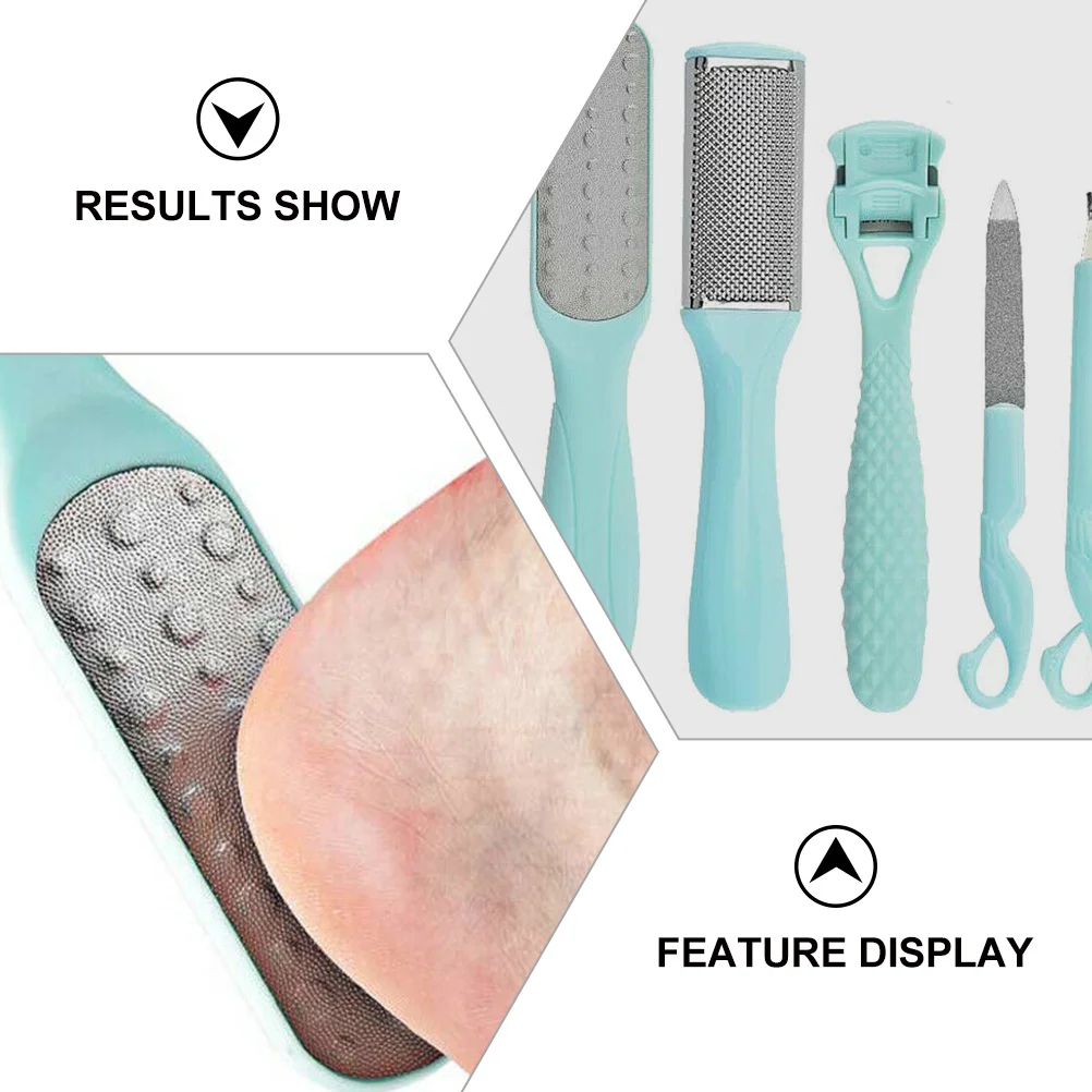 1 セットペディキュアキットスカイブルー角質除去ツール荒れた肌を優しく剥がす滑らかな足のマニキュアカルスリムーバー