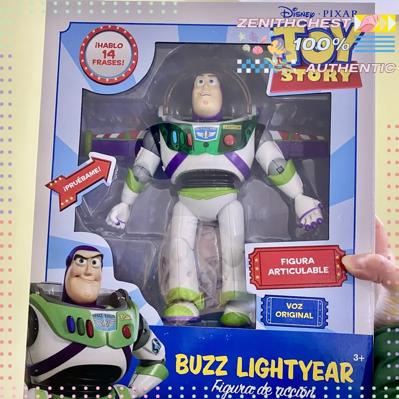 DISNEY Toy Story Excedente de Stock Internacional Nave Espacial Buzz Lightyear con Anillo de Activación y Audio en Español, Aproximadamente 25CM, Coleccionable de Escritorio
