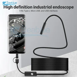 1/3.5/5M Endoscope USB Endoscope Camera IP67 Waterproof Inspection Borescope Flexible Camera 5.5mm for Android PC Notebook 6LED