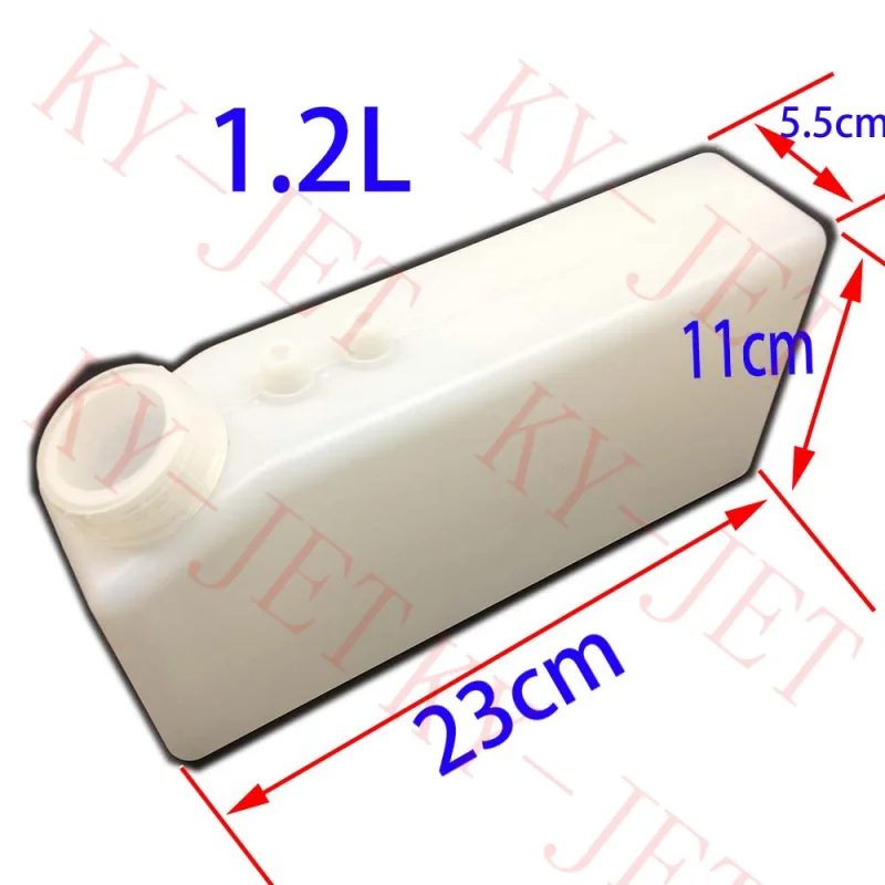 1.2L Solvent Inkt Tank Voor Solvent Inkjet Printer Extra Tank Corrosiebestendig Wit