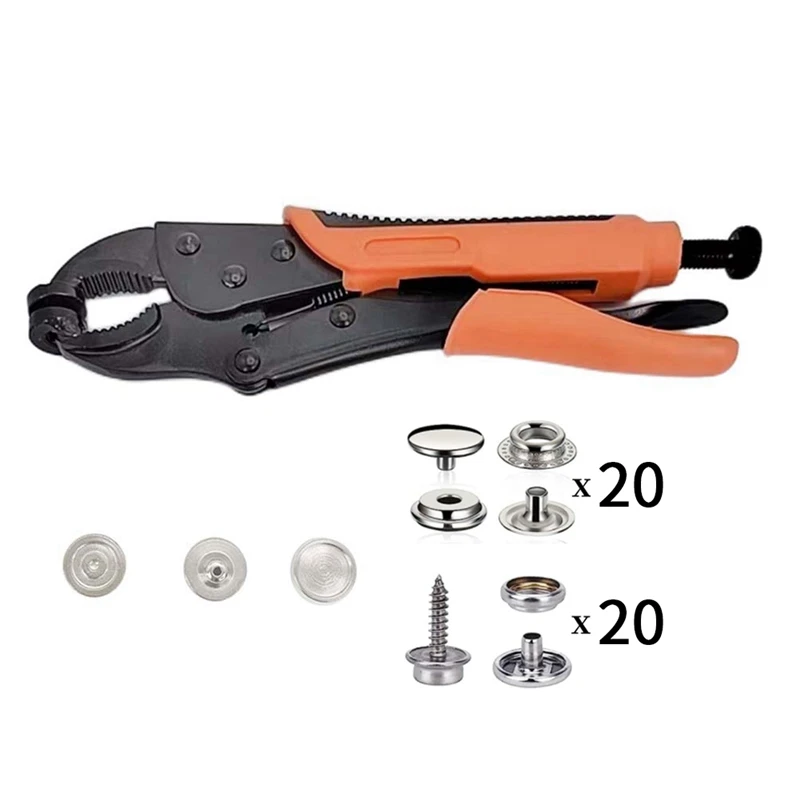 Snap Fastener Kit Adjustable Pliers For Snap Buttons,Snap Fastener Tool Kit With Snap Button Set For Boat Covers,Canvas