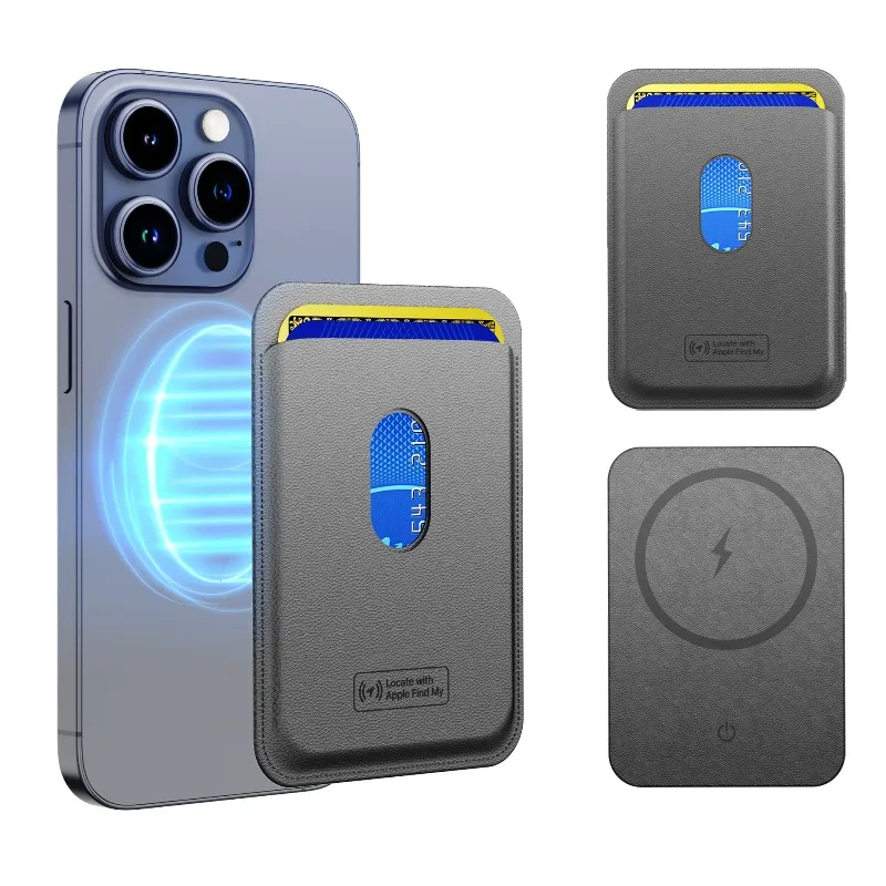 محفظة Magsafe Find My المدمج في Find My Location Wallet Tracker Tag لهاتف IPhone 12/13/14/15/16/17 مع إعادة الشحن اللاسلكي