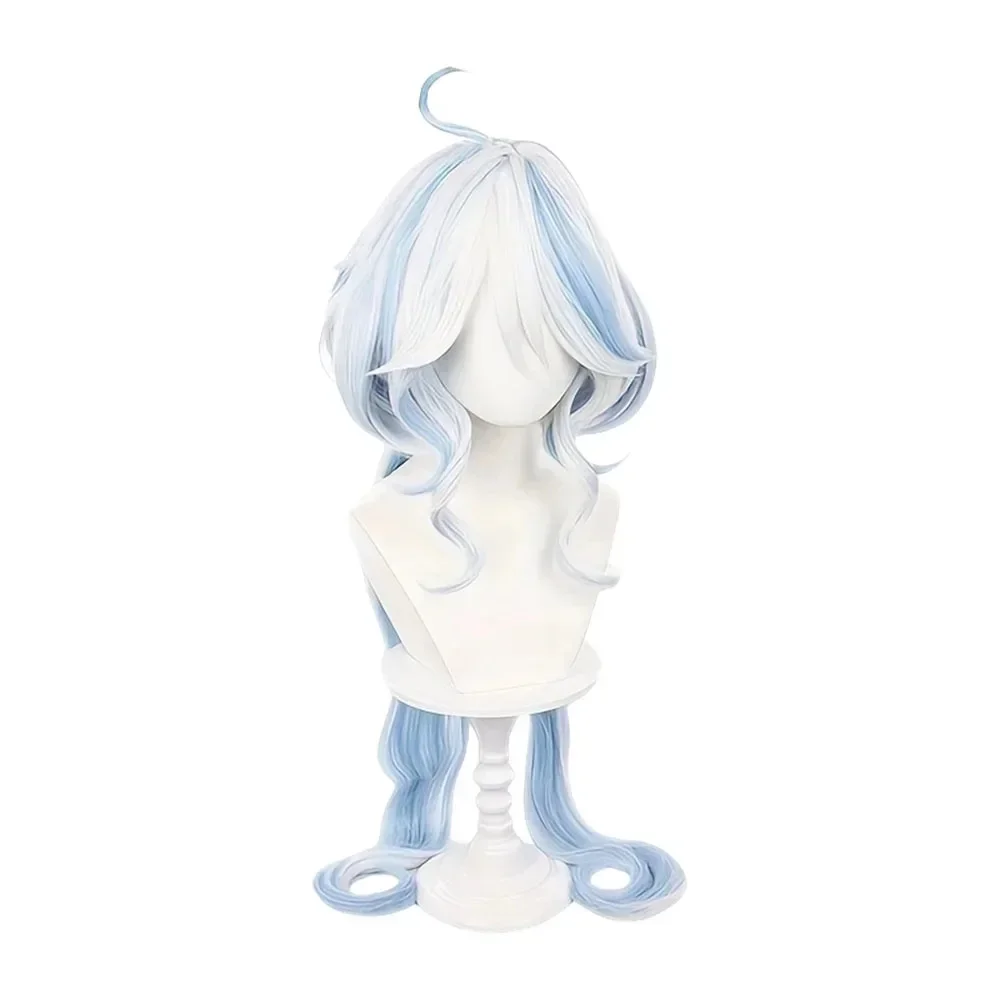 Anime Synthetic Hair Focalors Cosplay Wigs Furina De Fontaine Long Silver White Blue Genshin Impact Carnival Party Props