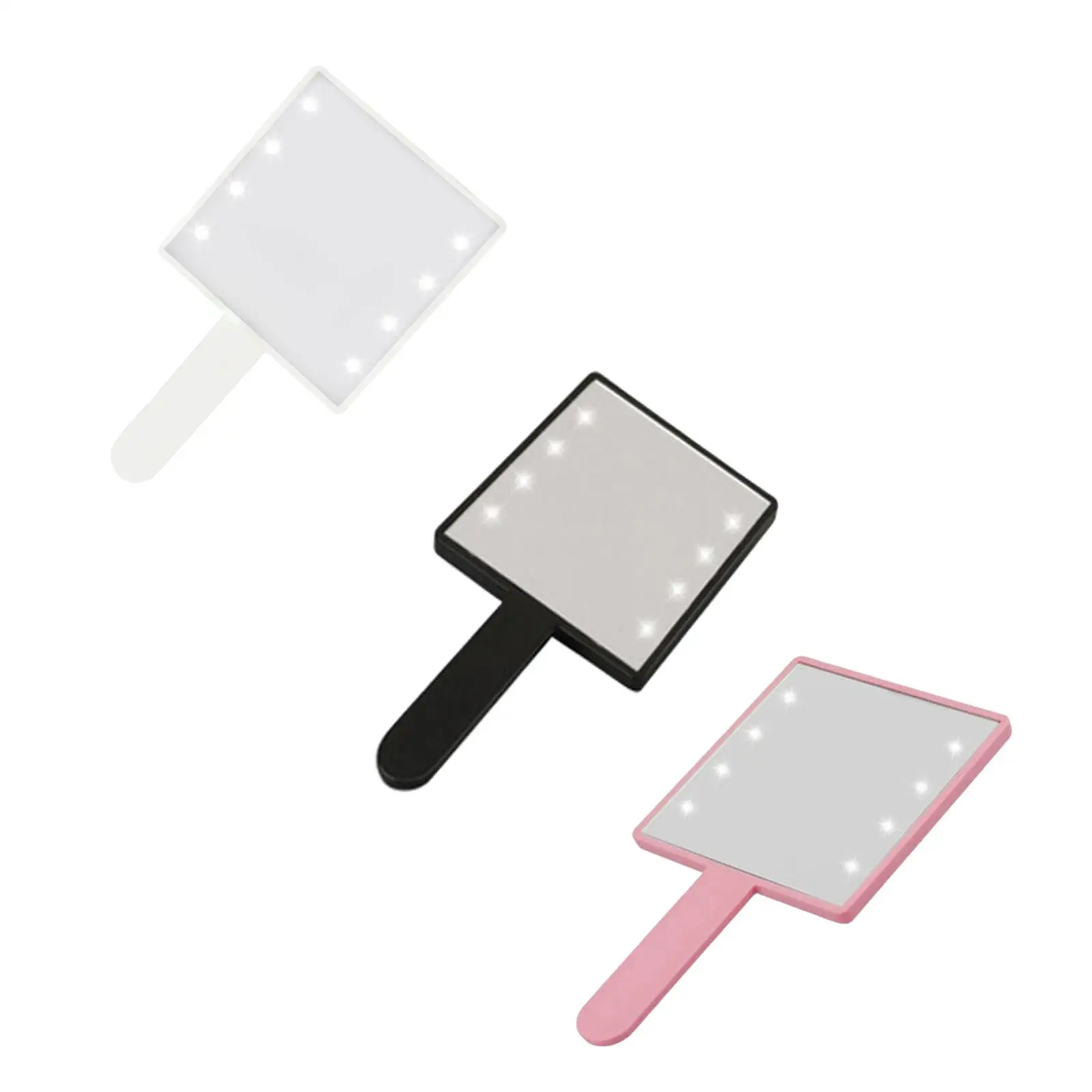 Miroir de maquillage avec lumière LED et poignée, miroir de voyage pour salon, maison