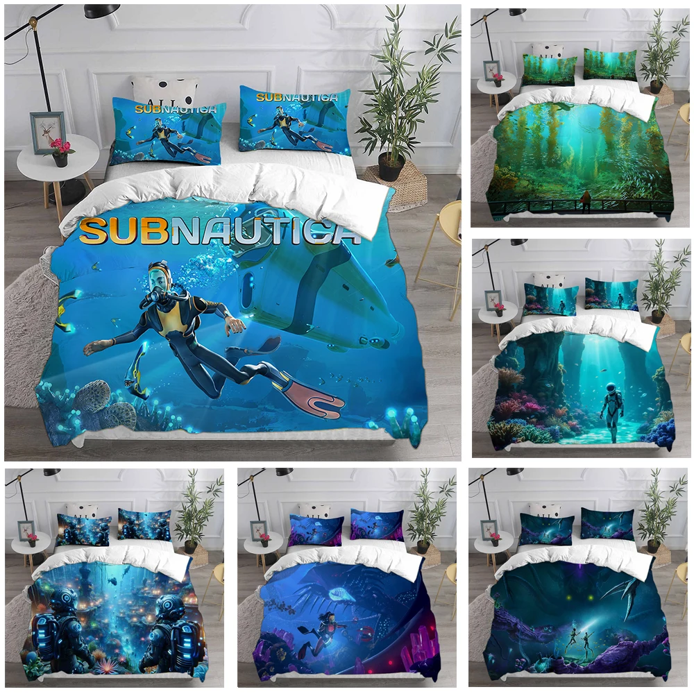 

Subnautica Bedding Sets EU Single Double Twin Comforter Quilt Bed Cover Duvet Cover Pillow Case 2-3 Pieces Sets Kids Adult Size