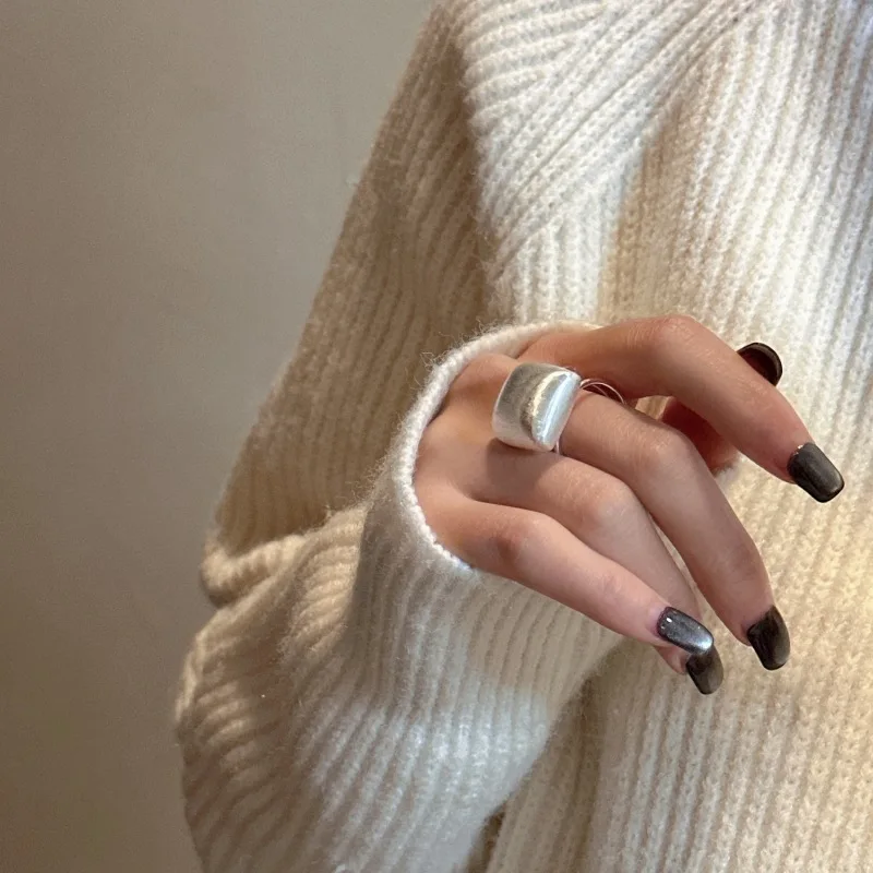 

S925 Sterling Silver Simple Fashion Korean Design Bag Ring Wholesale