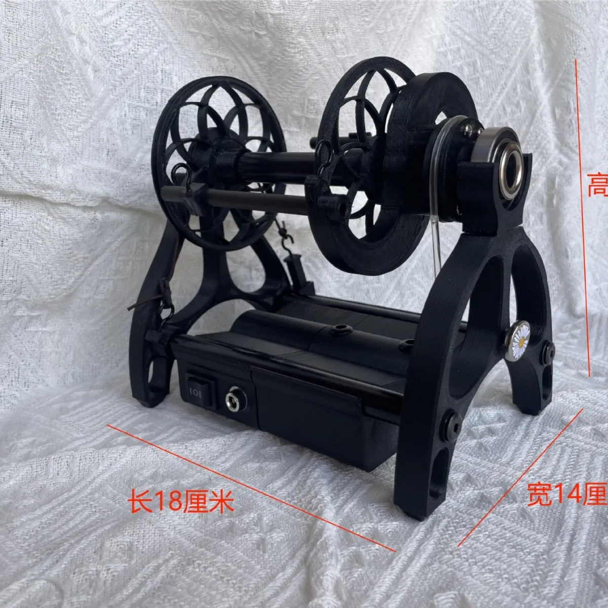 Electric Mini Spinning Wheel, Portable Yarn Maker for Dog Hair, Wool & Fiber Spinning (Variable Speed, Forward/Reverse)