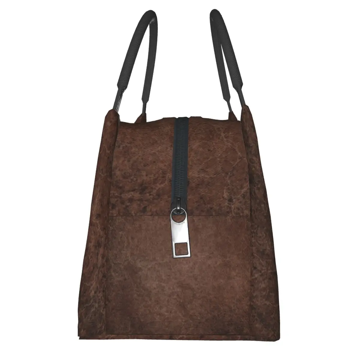 Brown Leather Vintage Textures Pattern Lunch Bag for Women Picnic Storage Food Boxes Container Cooler Thermal Lunch Box Tote
