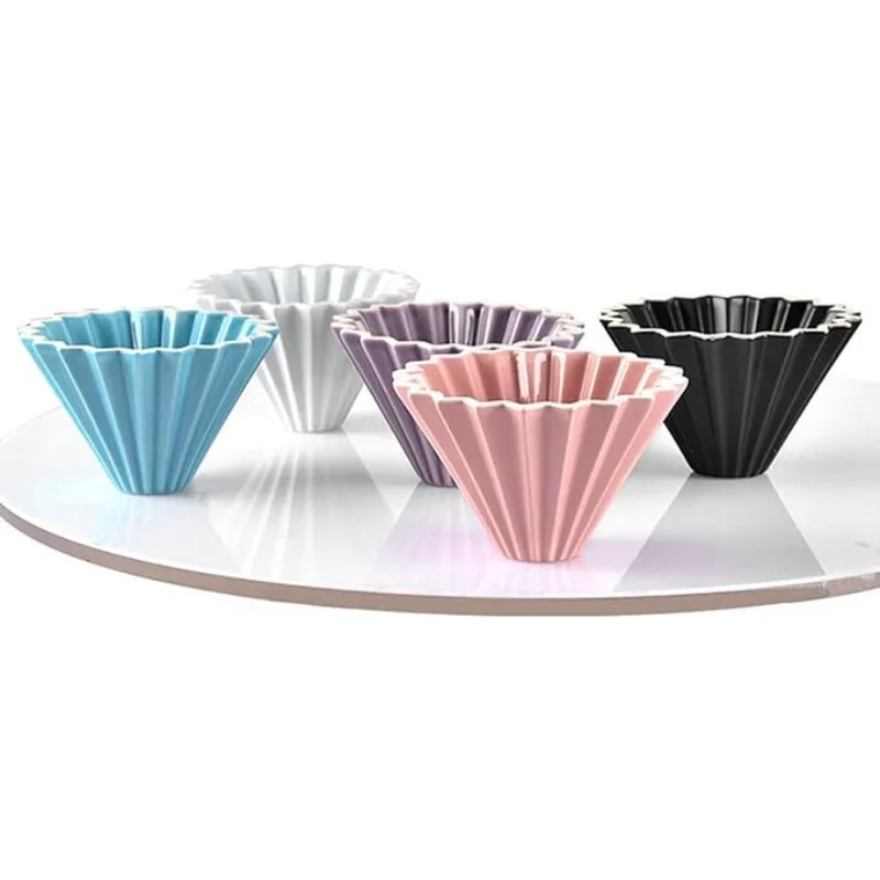 Coffee Filter, Ceramic Origami Style, Multi Color Minimalist Design, Suitable For Daily Home And Coffee Shops