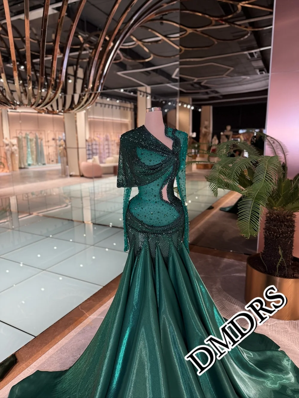

Элегантное вечернее платье с длинными рукавами, торжественное темно-зеленое вечернее платье трапециевидной формы с кристаллами, изящное вечернее платье «рыбий хвост», по индивидуальному заказу