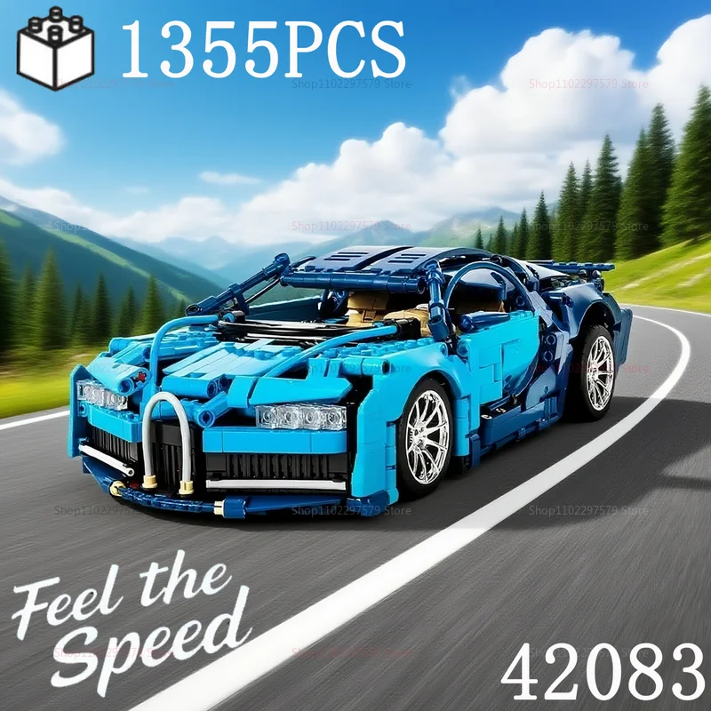 New Technical 2025 Blue GT Race Car 1355PCS 42083 Building Kits Bricks MOC Assembly Collection Display Model Sport Car Toy Gifts