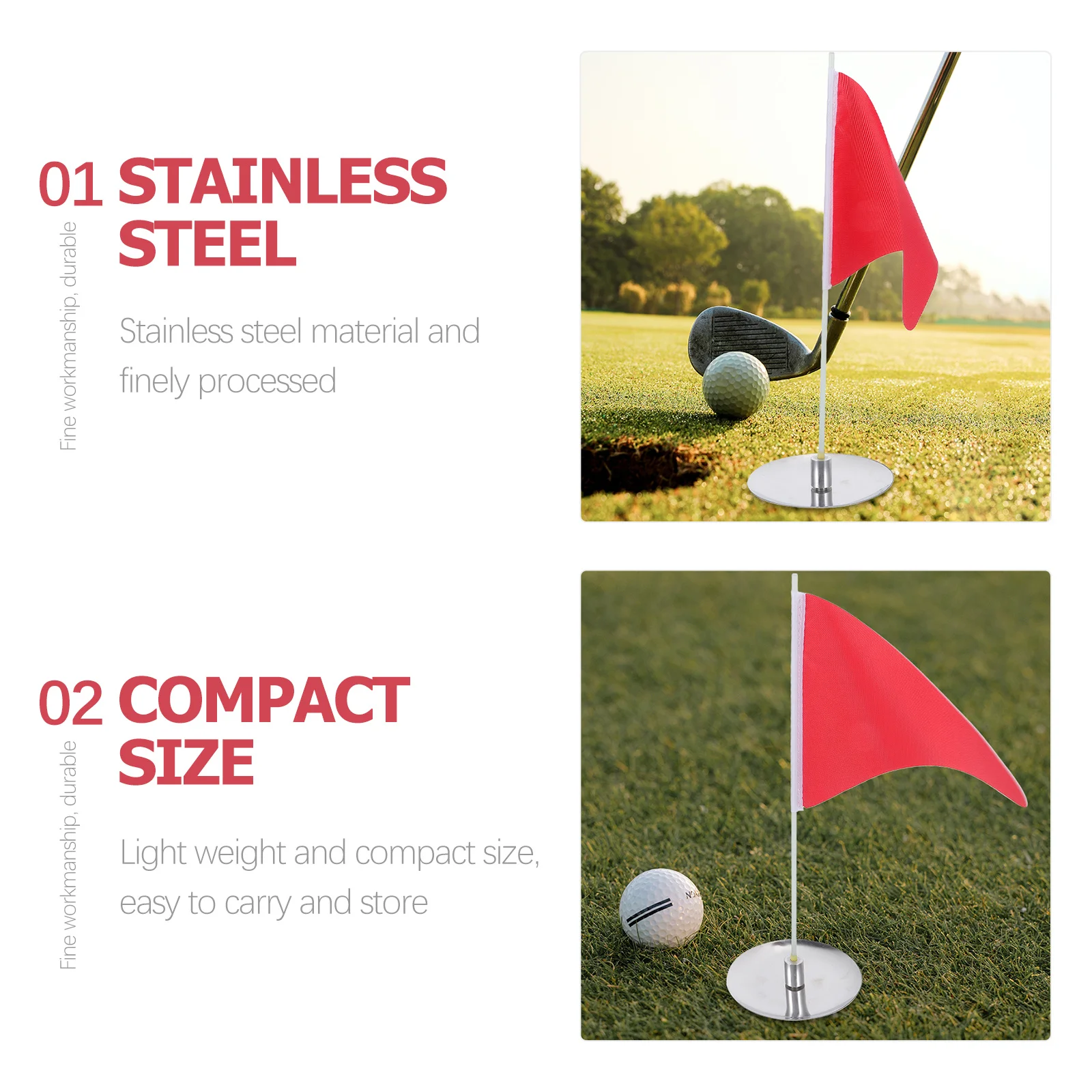 

1Set Golf Training Flag Fine Workmanship Textured Surface Portable Design for Putting Practice Golf Flags Putting