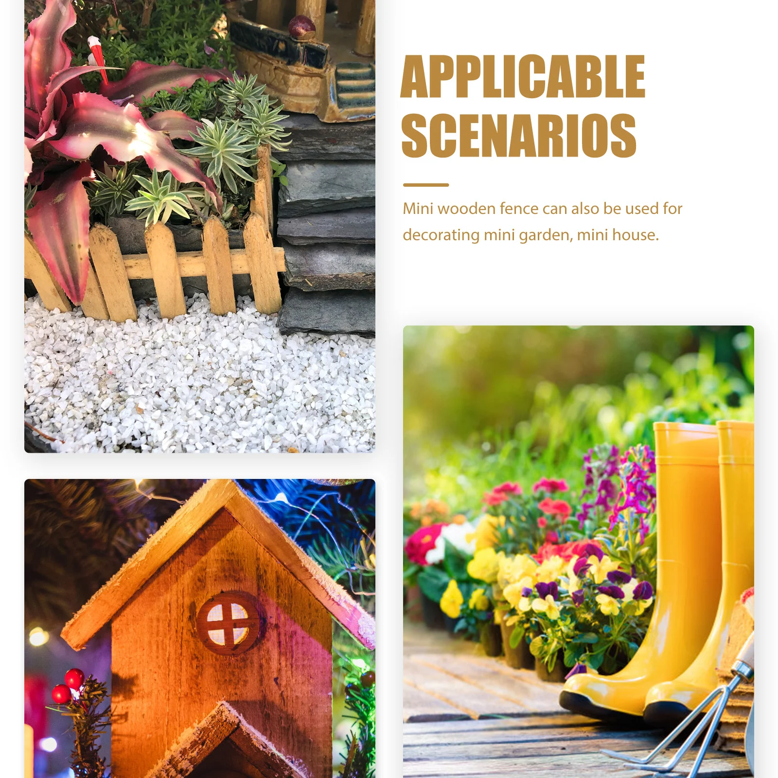 

100Pcs Mini Picket Fence Smooth Surface Fine Workmanship Miniature Garden Fence DIY Mini House Decoration Photo Prop