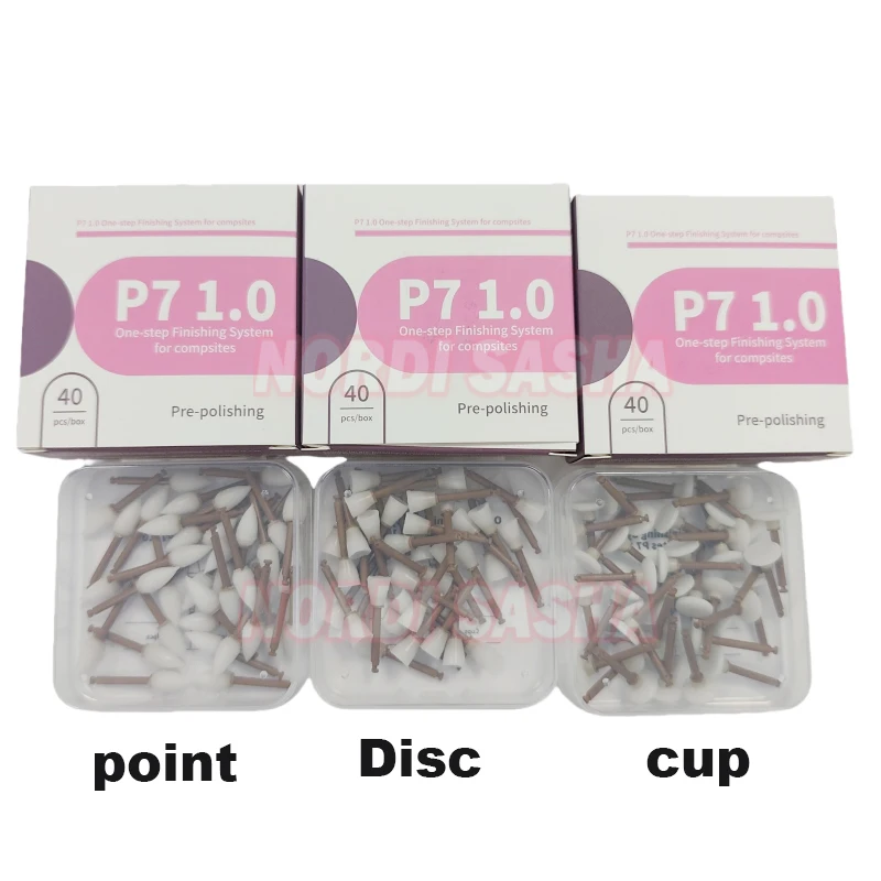 40Pcs/Box Dental Finishing & Polishing System Composite Enhance Finishing Points/Cup/Disc Grinding Heads With RA Shank 1-Step