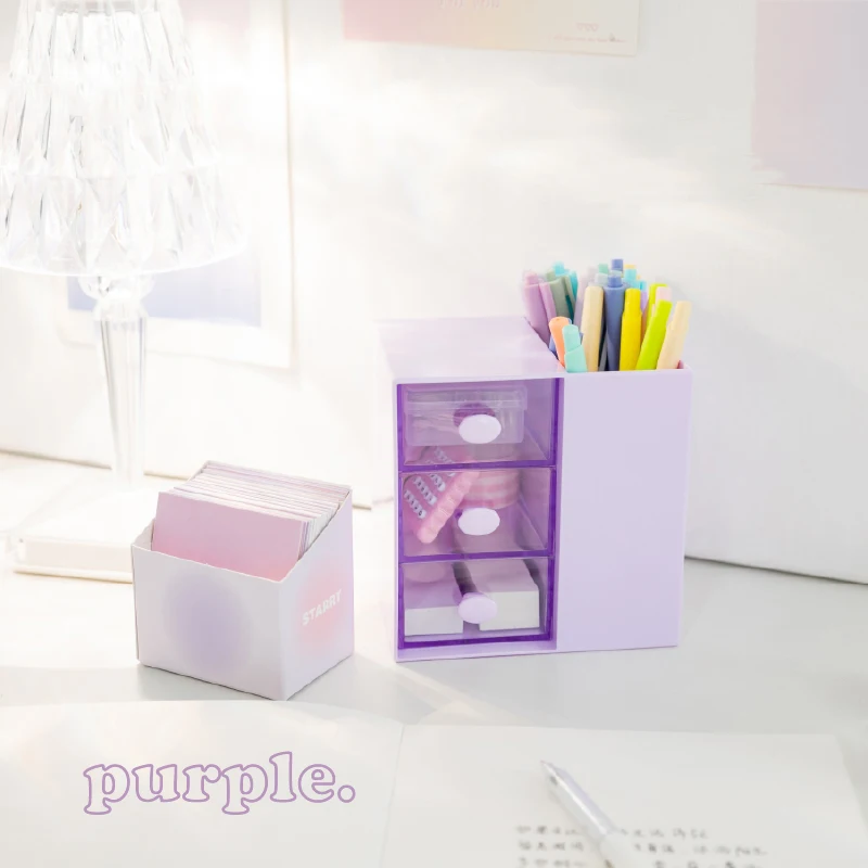 Macaron desktop multi-functional storage pen holder simple ins wind office large-capacity stationery lipstick storage box