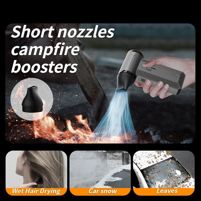 Портативный высокоскоростной турбовентилятор с перезаряжаемой воздуходувкой — мини-ручной для автомобильного пылесоса, накачивания и экстренного использования на открытом воздухе