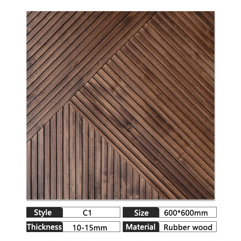 Mosaic solid wood wall panel 60*60CM natural wood style indoor wall decoration painting Chinese style Rubber wood