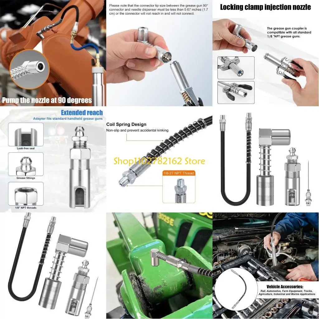 

547B Professional Grease Guns Lubrication Application with 90 Degree Adapters Suitable for Machinery Maintenance Workshop Use