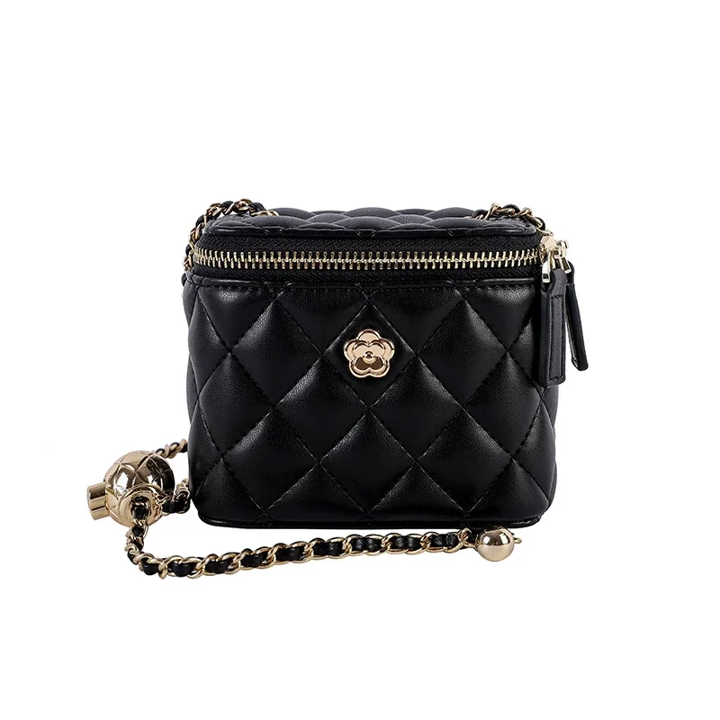 Nanfeng Xiaopu Secret Garden camelia Lingge Chain Box piccola borsa inverno Mini borsa a tracolla monospalla da donna