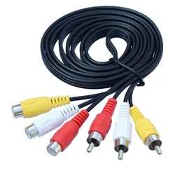 Cable extensión 3RCA macho a hembra AV audio y vídeo