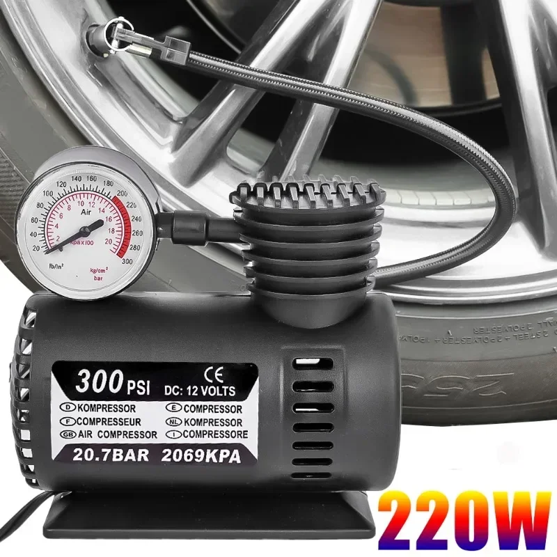 

Car Inflatable Train Tire Inflator 12V 220W Micro Air 300PSI Air Compressor Auto Repair Tools