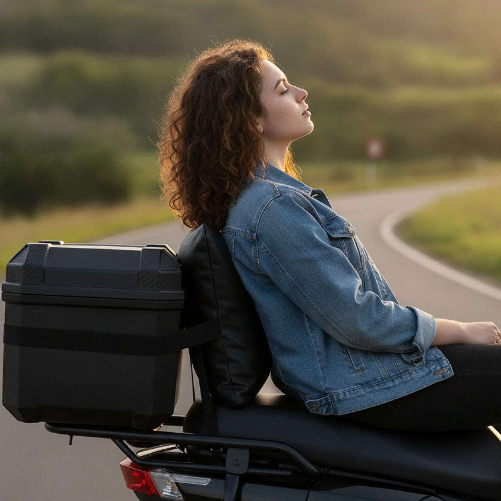 Motorcycle Rear Box Backrest Cushion Waterproof Electric Bike Rear Box Backrest Cushion Soft High-Resilience for Everyday Rides