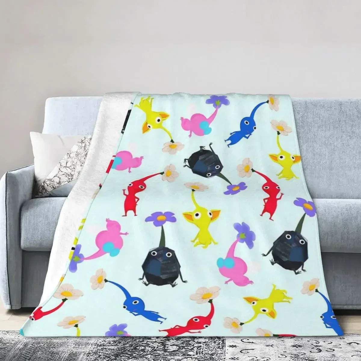 

Pikmin Blankets Soft Warm Flannel Throw Blanket Plush for Bed Living room Picnic Travel Home Couch