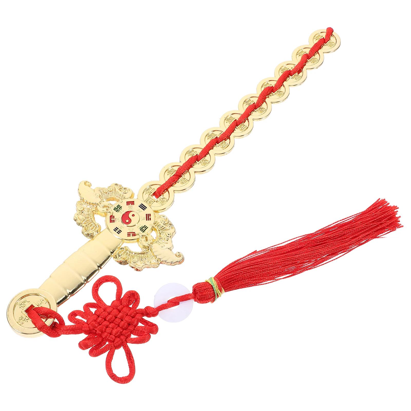 

1pc Sword Ornament Zinc Alloy Decorative Model Home Feng Shui Desktop Decor Chinese Craft Gift Bright Color Detail