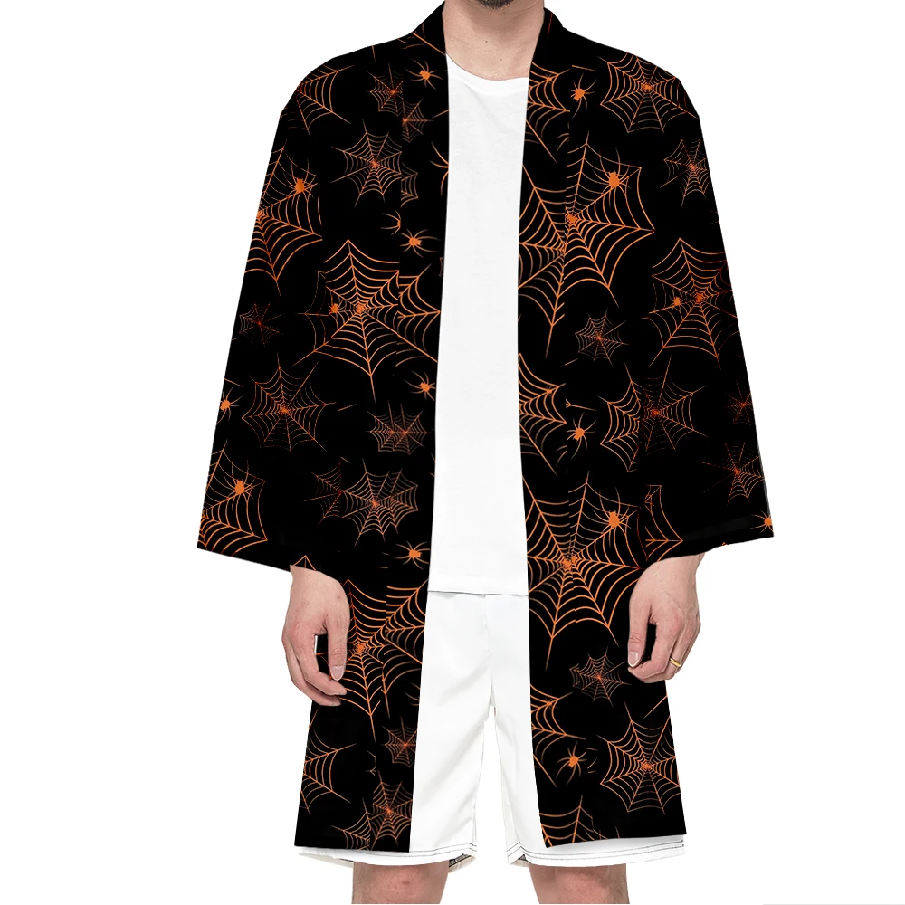 Mężczyźni japoński długi kardigan kimono kostium samuraja Halloween Kimono Cosplay kobiety Kimonos koszula Casual Yukata modna kurtka