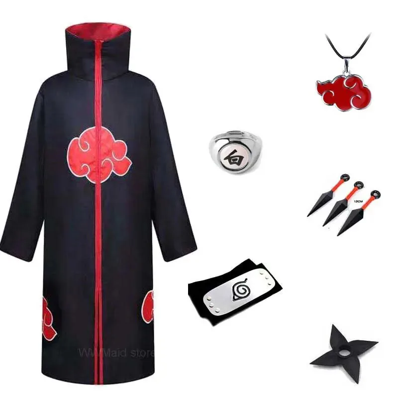 Kakuzu de Akatsuki bata capa anillo diadema Cosplay disfraz de Halloween