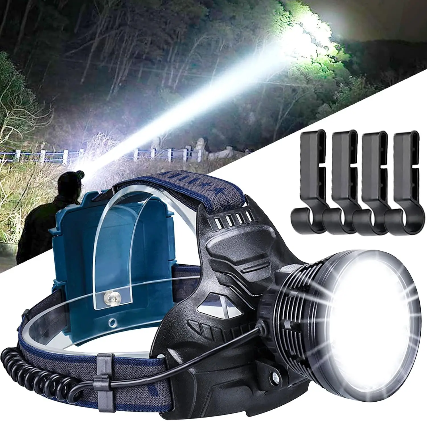 

Перезаряжаемый налобный фонарь с высокой светоотдачей, водонепроницаемый, 4 режима, с задним фонарем, для активного отдыха на природе (для взрослых)