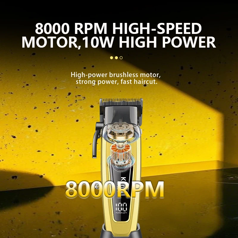 Kemei 90-4 Men's Electric Hair Clippers Professional Barber Wireless Hair Cutting Machine Hair Trimmer With Base Rechargeable