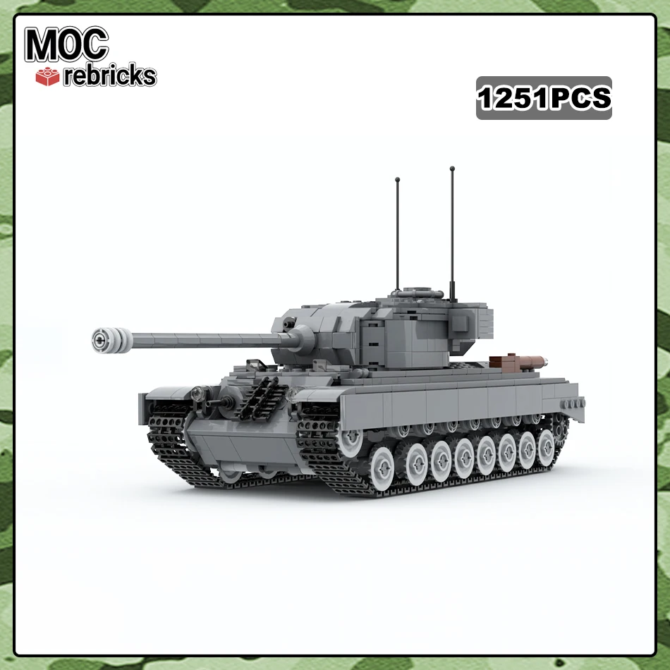 

WW2 Military Collection T29 Heavy Tank MOC Building Blocks Char Leclerc Tracked Armoured Vehicle Model Bricks Toys for Boys