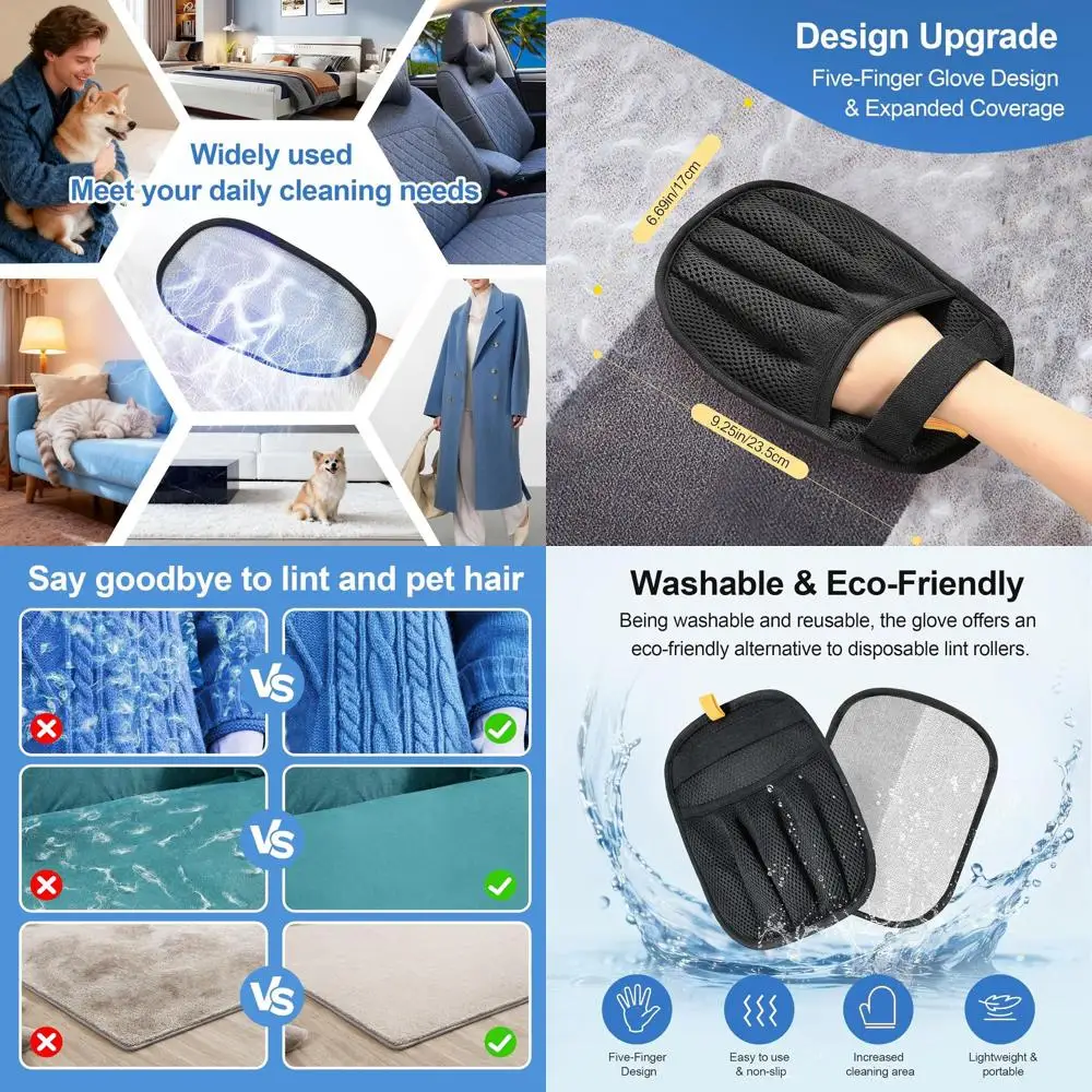 

Перчатки для удаления шерсти домашних животных для кошек и собак, модернизированные электростатические перчатки для шерсти домашних животных с пятью пальцами, многоразовая волшебная щетка для удаления шерсти домашних животных