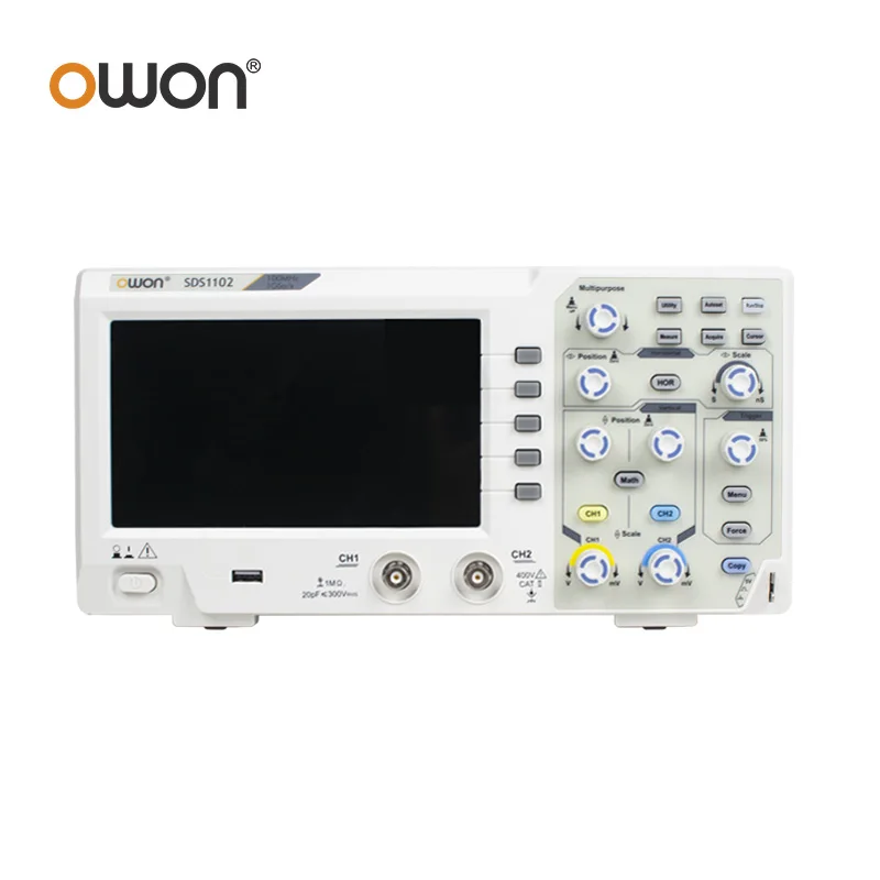 OWON SDS1102 Super- Economical Type Digital Storage Oscilloscope 100MHz 1GS/s 2-Channel SCPI and LabVIEW Supported 7 inch LCD