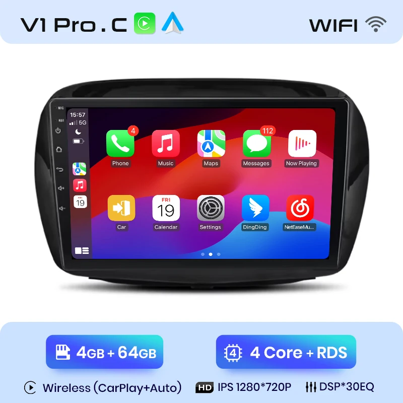 Junsun Draadloze Carplay Android Auto Radio Voor Honda Edix Frv 2004 2007-2009 Auto Intelligente Systemen Rds Bt Dsp 2 Din Autoradio