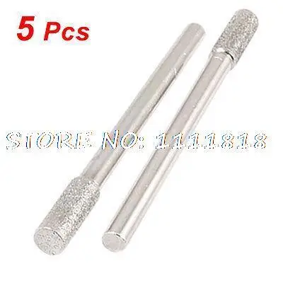 4mm Head Diameter 3mm Shank Cylinder Head Diamond Bur Mounted Point 5 Pcs