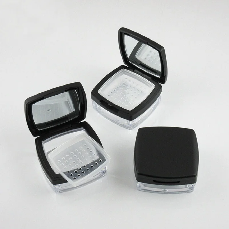 

10g square shape jar pot tin sifter mirror loose powder case gel container make up cosmetic Jar Packaging