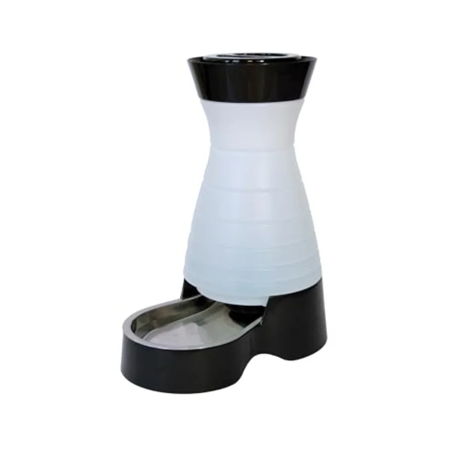 

Автоматическая поилка для животных Healthy Pet Water Station - Большая, 320 унций, с гравитационной подачей воды для кошек и собак - Миска из нержавеющей стали