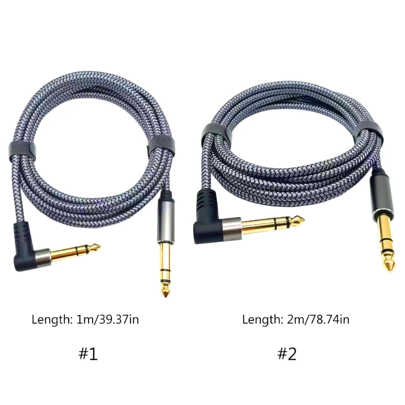 6.35mm to 6.35mm Guitar Cable, 1m or 2m Professional Wire Amp Cable Instrument Cable for Electric Guitar