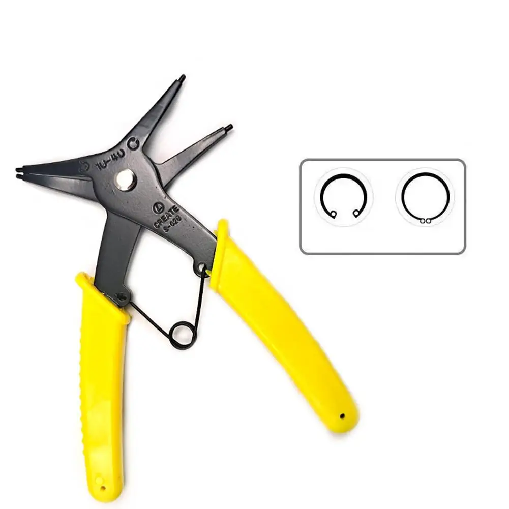 Auto Circlip Plier Internal External Card Dual Purpose Circlip Pliers 2-in-1 Multi-functional Retaining Ring Pincers Repair Hand