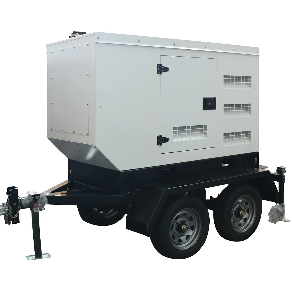 Low displacement Yuchai 45Kw trailer Type Diesel Generator Set OEM factory 57kva trailer diesel genset