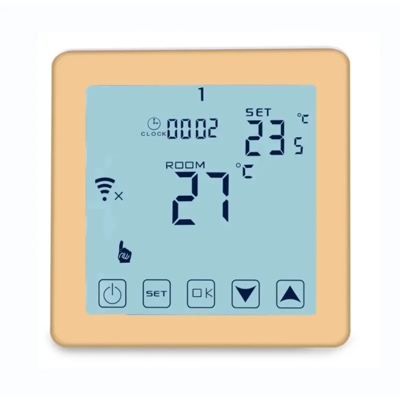 WiFi対応床暖房サーモスタット、ボイラー温水/ソーラー温水器用、7日間制御、16A、EU規格、タッチスクリーン