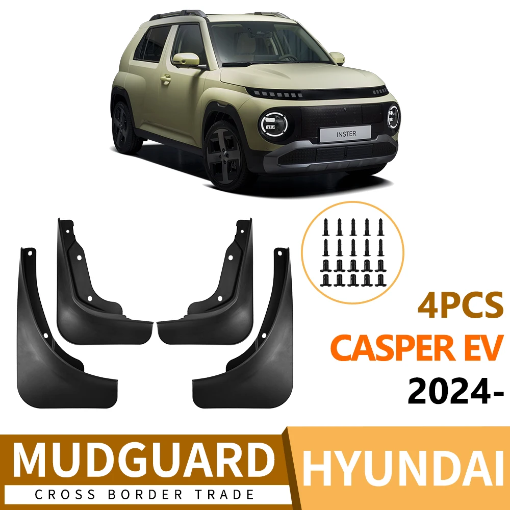 For Hyundai CASPER EV 2024 Mudguards Splash Guards Front Rear Wheels Fender Car Accessories 4Pcs Auto Parts