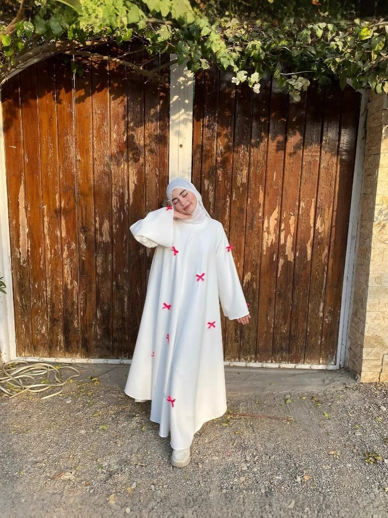 Islamic New Ramadan Saudi Arabia Middle East Arab Women's Clothing Muslim Fashion Bow Loose Robe Dress