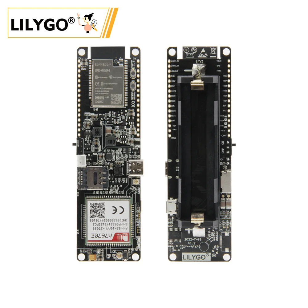 LILYGO ® T-A7670E R2 4G LTE CAT1 ESP32 with GSM GPRS EDGE