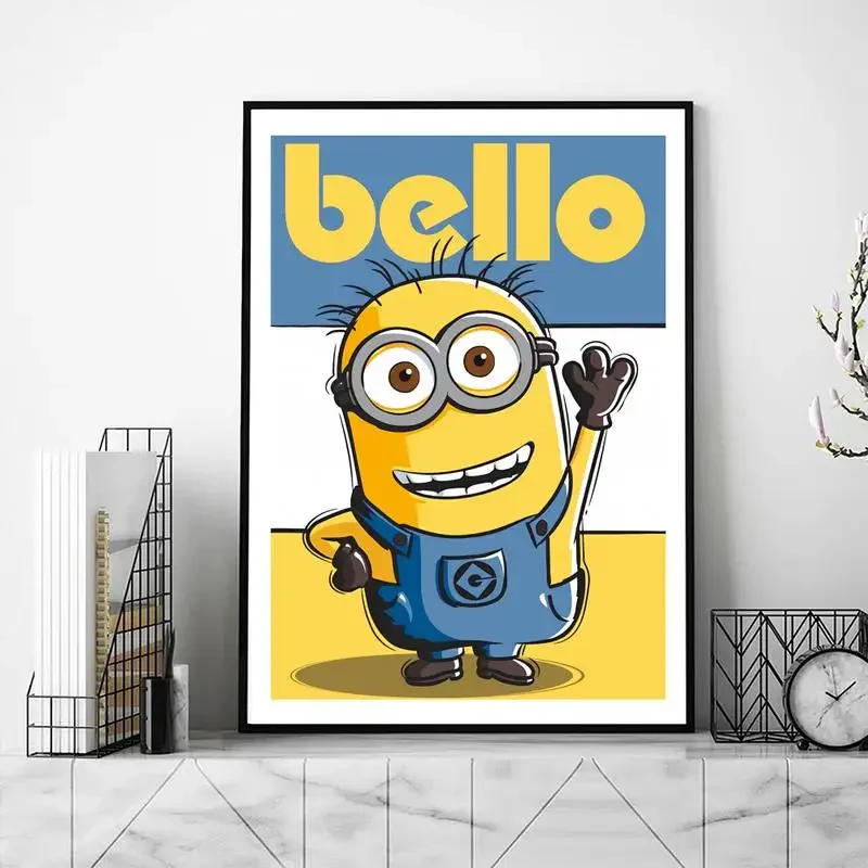 Cute-Cartoon-M-Miniones-Movie POSTER Poster Prints Wall Pictures Living Room Home Decoration Small