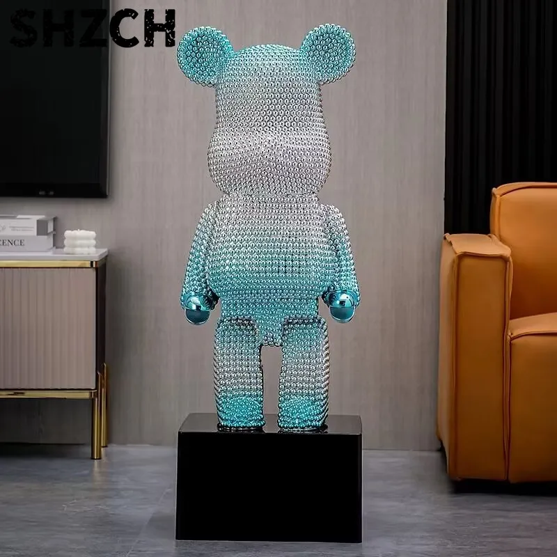 Electroplated Bear Cartoon Piggy Bank Creative Decoration Luxury Living Room TV Cabinet Floor Ceiling Large Ornament Holiday Gif