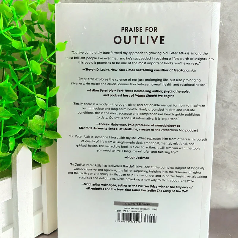 Outlive By Peter Attia استراتيجيات علمية لطول العمر وصحة أفضل على التغذية والتمرين والعناية الوقائية بغلاف ورقي #3