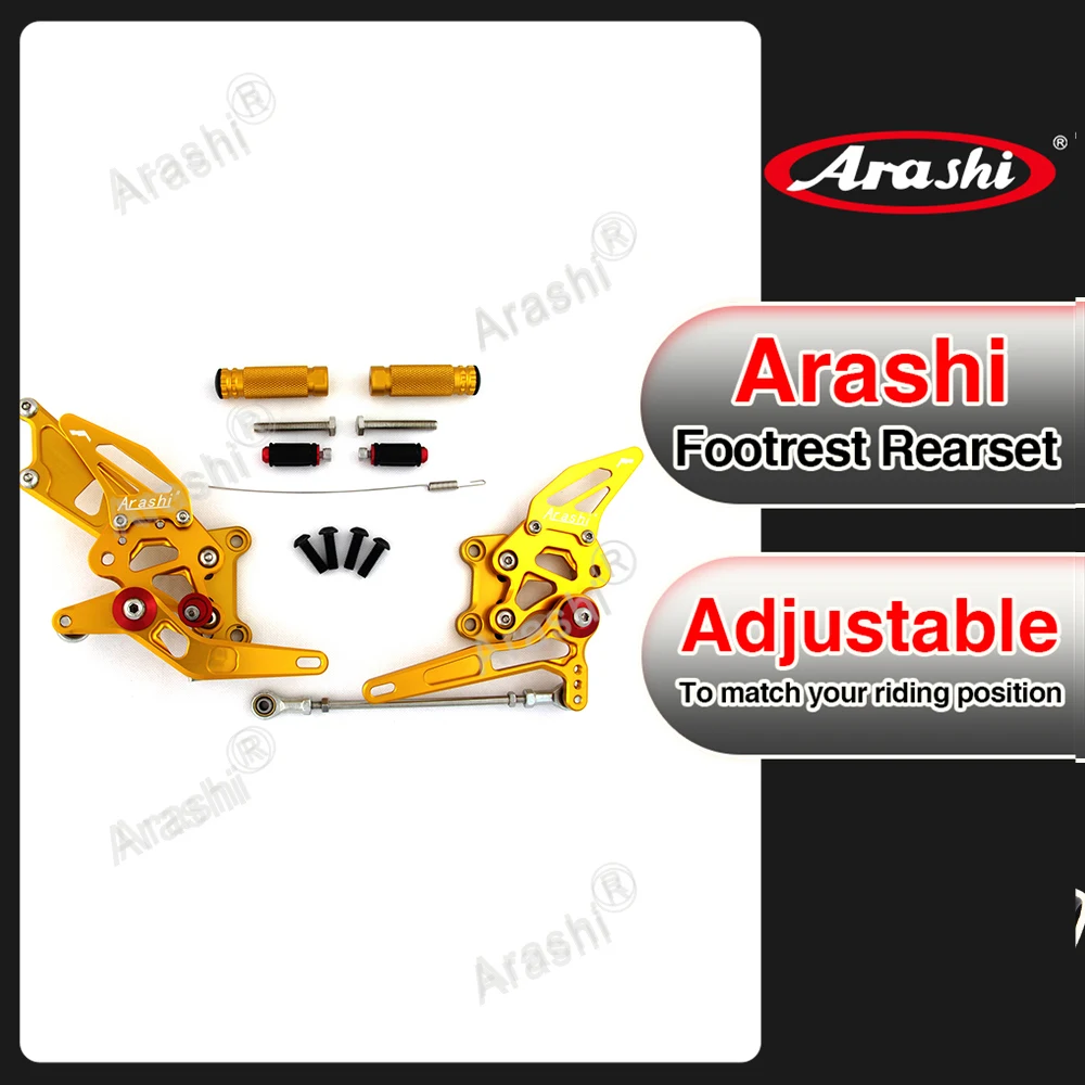 Arashi Footrests Rearset Ninja 250R EX 250J EX250J SE 2008-2012 Motorcycle CNC AdjustmentRear Footpeg Foot For KAWASAKI 250 R